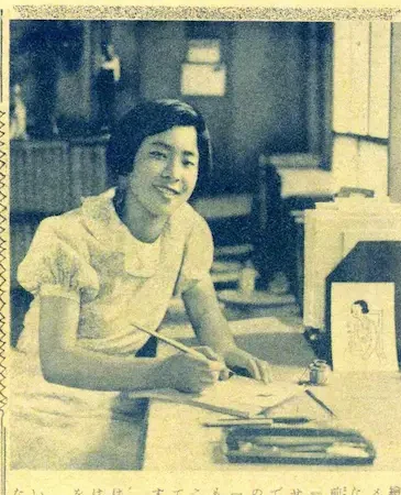 1935年に少女倶楽部へ掲載された女学生時代の長谷川町子
